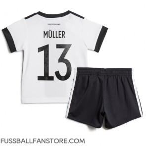 Deutschland Thomas Muller #13 Replik Heimtrikot Kinder WM 2022 Kurzarm (+ Kurze Hosen)